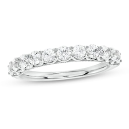 1.00 CT. T.W. Certified Diamond Eleven Stone Vintage-Style Anniversary Band in 18K White Gold (F/I1)