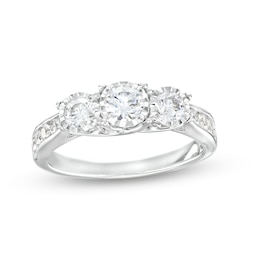 1.00 CT. T.W. Diamond Miracle Past Present Future® Engagement Ring in 10K White Gold (I/I2)