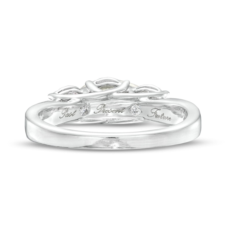 Main Image 5 of 1.00 CT. T.W. Diamond Miracle Past Present Future® Engagement Ring in 10K White Gold (I/I2)