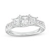 Thumbnail Image 1 of 1.00 CT. T.W. Princess-Cut Diamond Miracle Past Present Future® Engagement Ring in 10K White Gold (I/I2)