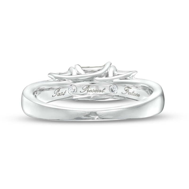 1.00 CT. T.W. Princess-Cut Diamond Miracle Past Present Future® Engagement Ring in 10K White Gold (I/I2)