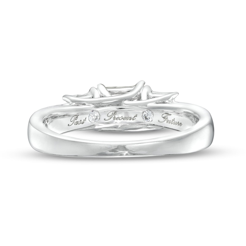 Main Image 5 of 1.00 CT. T.W. Princess-Cut Diamond Miracle Past Present Future® Engagement Ring in 10K White Gold (I/I2)