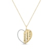 Thumbnail Image 1 of 0.085 CT. T.W. Diamond Alternating Beaded Frame Engravable Heart Pendant in Sterling Silver with 14K Gold Plate (3 Lines)