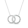 0.086 CT. T.W. Diamond Engravable Interlocking Circles Necklace in Sterling Silver (1 Line)
