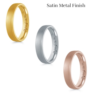 4.0mm Engravable Bevelled Edge Wedding Band in 14K Gold (1 Finish and Line