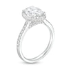 Thumbnail Image 2 of 2.50 CT. T.W. Certified Oval Lab-Created Diamond Frame Engagement Ring in 14K White Gold (F/SI2)