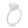 Thumbnail Image 3 of 2.50 CT. T.W. Oval Certified Lab-Grown Diamond Frame Engagement Ring in 14K White Gold (F/SI2)