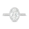 Thumbnail Image 3 of 2.50 CT. T.W. Certified Oval Lab-Created Diamond Frame Engagement Ring in 14K White Gold (F/SI2)
