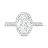 Thumbnail Image 4 of 2.50 CT. T.W. Oval Certified Lab-Grown Diamond Frame Engagement Ring in 14K White Gold (F/SI2)