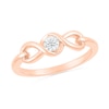 Thumbnail Image 0 of Diamond Accent Solitaire Cascading Infinity Frame Buckle Promise Ring in 10K Rose Gold (J/I3)