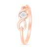 Thumbnail Image 1 of Diamond Accent Solitaire Cascading Infinity Frame Buckle Promise Ring in 10K Rose Gold (J/I3)