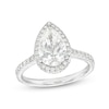 Thumbnail Image 0 of 2.50 CT. T.W. Certified Pear-Shaped Lab-Created Diamond Frame Engagement Ring in 14K White Gold (F/SI2)