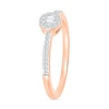 Thumbnail Image 2 of 0.145 CT. T.W. Baguette and Round Diamond Frame Two Stone Promise Ring in 10K Rose Gold