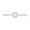 Thumbnail Image 3 of 0.145 CT. T.W. Baguette and Round Diamond Frame Two Stone Promise Ring in 10K Rose Gold