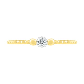 0.065 CT. Diamond Solitaire Bead Shank Promise Ring in 10K Gold