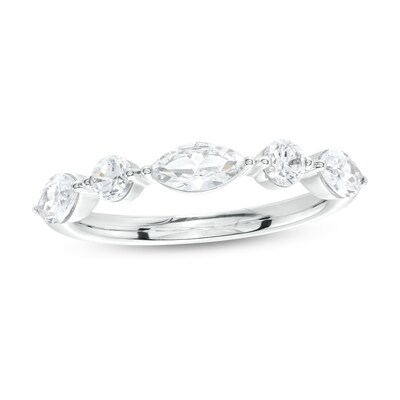 1.00 CT. T.W. Certified Lab-Created Diamond Alternating Art Deco Anniversary Band in 14K White Gold (F/SI2)