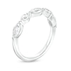 Thumbnail Image 2 of 1.00 CT. T.W. Certified Lab-Grown Diamond Alternating Art Deco Anniversary Band in 14K White Gold (F/SI2)