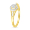 Thumbnail Image 1 of 0.115 CT. T.W. Baguette and Round Diamond Flower Frame Promise Ring in 10K Gold
