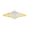 Thumbnail Image 2 of 0.115 CT. T.W. Baguette and Round Diamond Flower Frame Promise Ring in 10K Gold