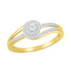 Thumbnail Image 0 of 0.145 CT. T.W. Diamond Swirl Frame Double Row Split Shank Promise Ring in 10K Gold