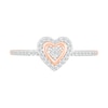 0.115 CT. T.W. Diamond Heart Frame Promise Ring in 10K Rose Gold