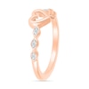 0.04 CT. T.W. Diamond Heart Scallop Shank Promise Ring in Hollow 10K Rose Gold