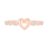 0.04 CT. T.W. Diamond Heart Scallop Shank Promise Ring in Hollow 10K Rose Gold