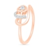 Thumbnail Image 1 of 0.085 CT. T.W. Diamond Sideways Heart Twirl Ribbon Promise Ring in 10K Rose Gold