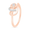 Thumbnail Image 2 of 0.085 CT. T.W. Diamond Sideways Heart Twirl Ribbon Promise Ring in 10K Rose Gold