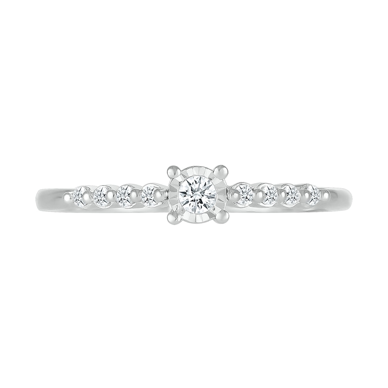 0.085 CT. T.W. Diamond Nine Stone Promise Ring in Sterling Silver