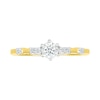 Thumbnail Image 2 of 0.145 CT. T.W. Diamond Station Seven Stone Promise Ring in Sterling Silver with 14K Gold Plate