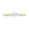 Thumbnail Image 2 of 0.145 CT. T.W. Diamond Station Seven Stone Promise Ring in Sterling Silver with 14K Gold Plate