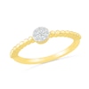 Thumbnail Image 0 of 0.085 CT. T.W. Multi-Diamond Bead Shank Promise Ring in Sterling Silver with 14K Gold Plate
