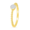 Thumbnail Image 1 of 0.085 CT. T.W. Multi-Diamond Bead Shank Promise Ring in Sterling Silver with 14K Gold Plate