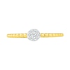 Thumbnail Image 2 of 0.085 CT. T.W. Multi-Diamond Bead Shank Promise Ring in Sterling Silver with 14K Gold Plate