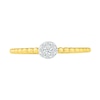 0.085 CT. T.W. Multi-Diamond Bead Shank Promise Ring in Sterling Silver with 14K Gold Plate