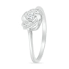 Thumbnail Image 2 of 0.04 CT. T.W. Diamond Love Knot Promise Ring in Sterling Silver