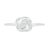 Thumbnail Image 3 of 0.04 CT. T.W. Diamond Love Knot Promise Ring in Sterling Silver
