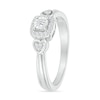 Thumbnail Image 1 of 0.085 CT. T.W. Diamond Square Frame Heart-Sides Promise Ring in Sterling Silver