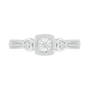 Thumbnail Image 2 of 0.085 CT. T.W. Diamond Square Frame Heart-Sides Promise Ring in Sterling Silver