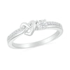 Thumbnail Image 0 of 0.085 CT. T.W. Diamond Knotted Heart Promise Ring in Sterling Silver