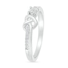 Thumbnail Image 1 of 0.085 CT. T.W. Diamond Knotted Heart Promise Ring in Sterling Silver