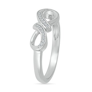 0.04 CT. T.W. Diamond Infinity Ribbon Promise Ring in Sterling Silver