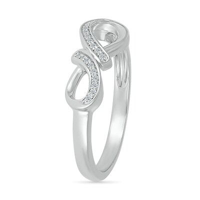 0.04 CT. T.W. Diamond Infinity Ribbon Promise Ring in Sterling Silver