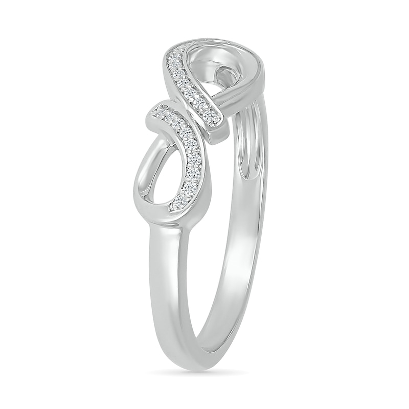 0.04 CT. T.W. Diamond Infinity Ribbon Promise Ring in Sterling Silver
