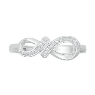 0.04 CT. T.W. Diamond Infinity Ribbon Promise Ring in Sterling Silver