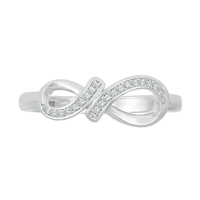 0.04 CT. T.W. Diamond Infinity Ribbon Promise Ring in Sterling Silver