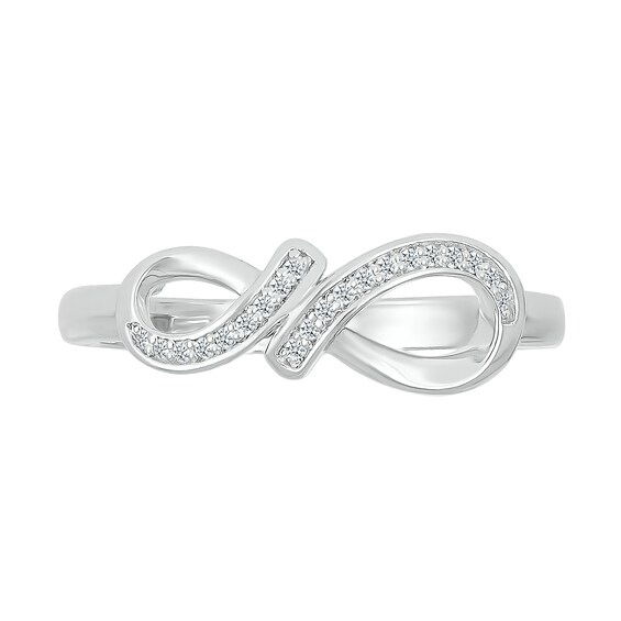 0.04 CT. T.W. Diamond Infinity Ribbon Promise Ring in Sterling Silver