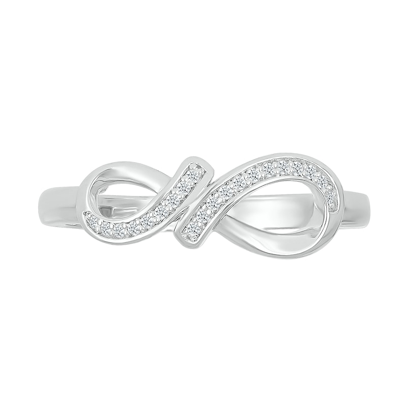 0.04 CT. T.W. Diamond Infinity Ribbon Promise Ring in Sterling Silver