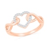 Thumbnail Image 0 of 0.085 CT. T.W. Diamond Interlocking Infinity-Sides Heart Promise Ring in 10K Rose Gold